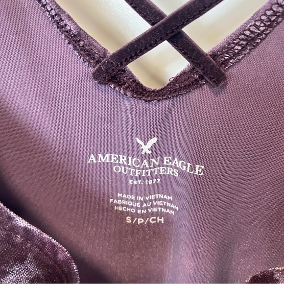 American Eagle NWT Purple Crushed Velvet Sleeveless Strappy Tank Top - Picture 5 of 8